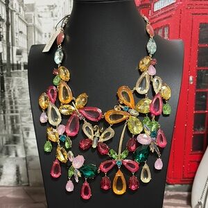 Piper-K Butterflies Glass Necklace New with tags